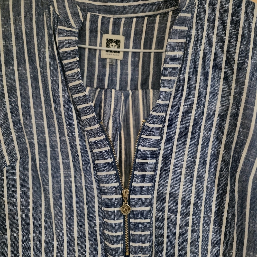 Anne Klein Chambray Zip Up Shift Dress Sz 10 - Picture 3 of 3